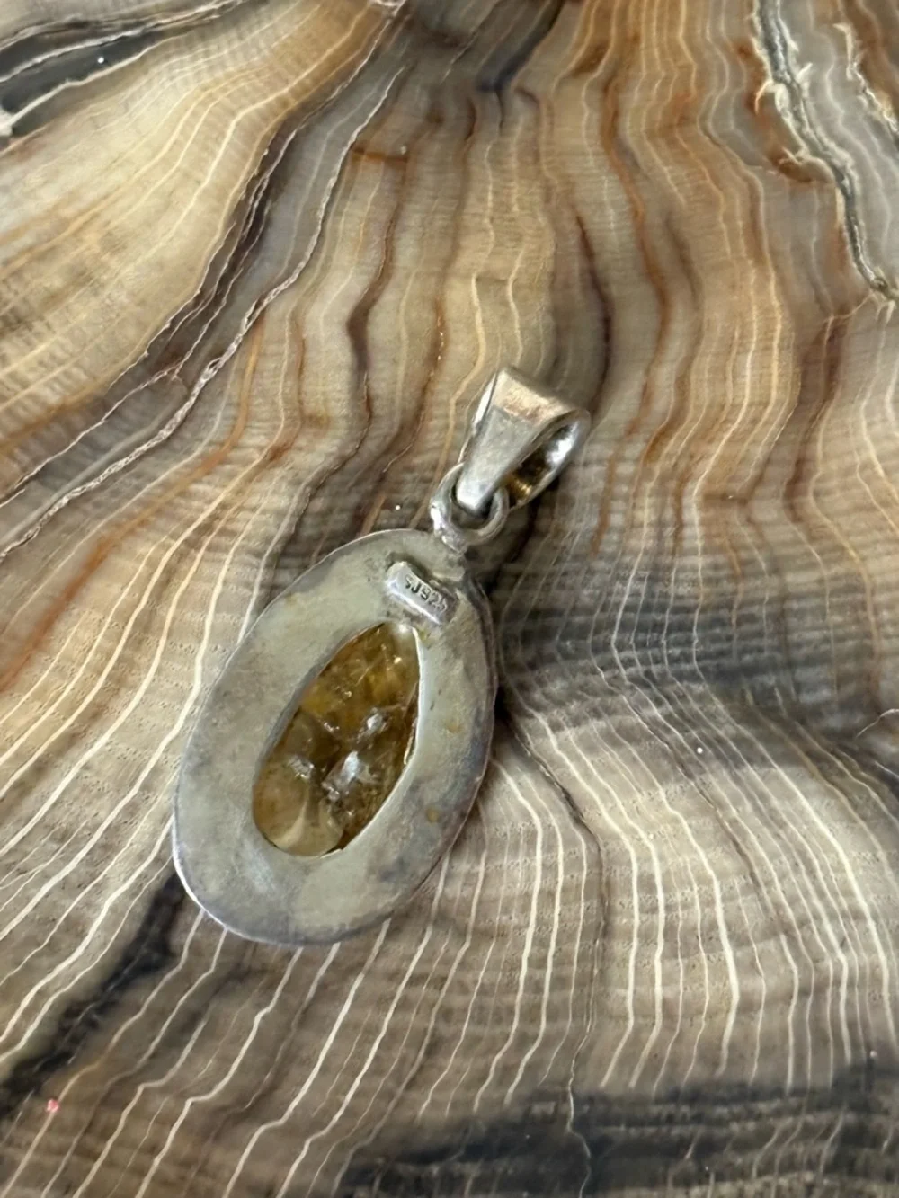 Citrine Sterling Silver Handcrafted Pendant Necklace